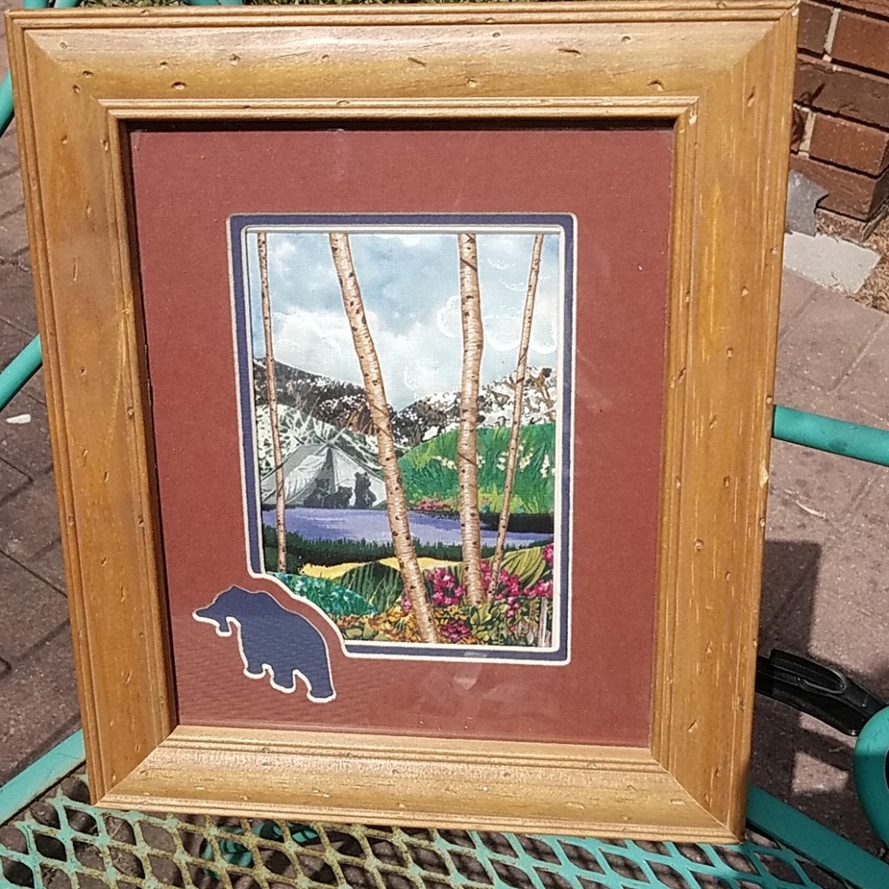 Outdoor theme framed picture made of material